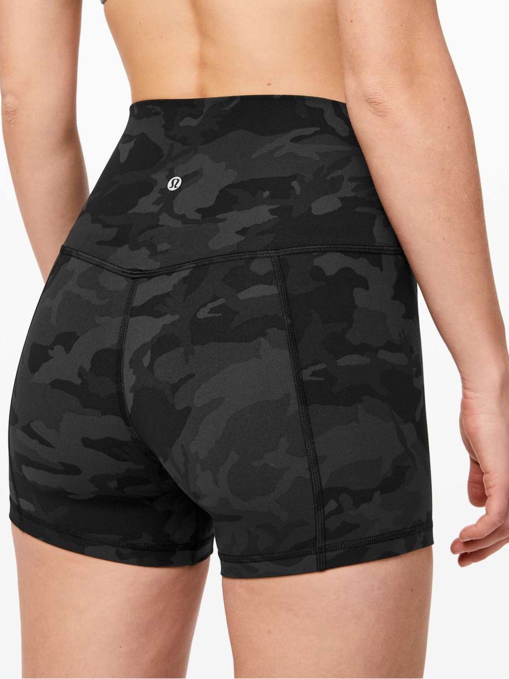 Lululemon Align Incognito Camo Multi Grey high-rise *4" shorts size 2